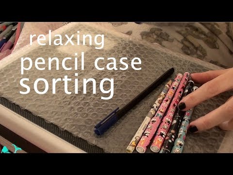 super tingly pencil case sorting asmr