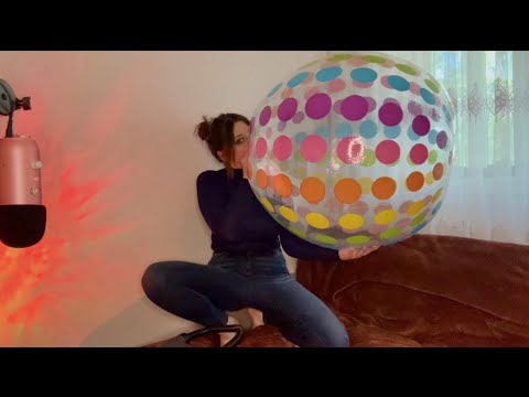 ASMR | Inflating A Giant Beachball | Sit To Deflate The Beachball and a SwimRing ❤️