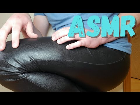 ASMR - Up Close Leather Trousers Tapping - Fabric Sounds, No Talking