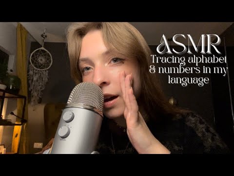 ASMR • mic scratching & finger tracing ✨ (teaching you alphabet & numbers in my native language) 🐬