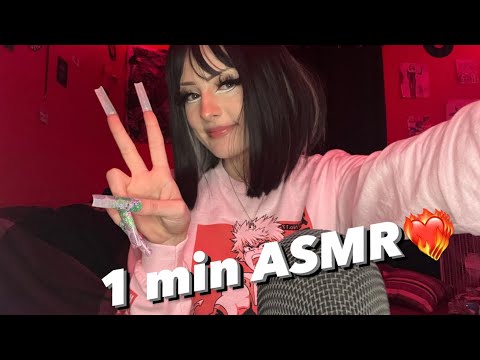 1 MINUTE ASMR// nail tapping, no talking, nail sounds, fast & aggressive tapping, and mouth sounds ✨