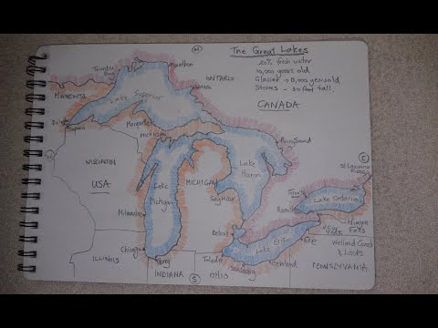ASMR - Map of The Great Lakes - Australian Accent - Chewing Gum & Describing in a Quiet Whisper