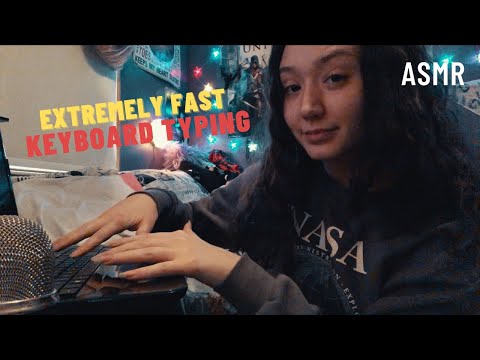 ASMR Extremely Fast Aggressive Keyboard Typing (With Tapping, Whispering & Finger Fluttering)