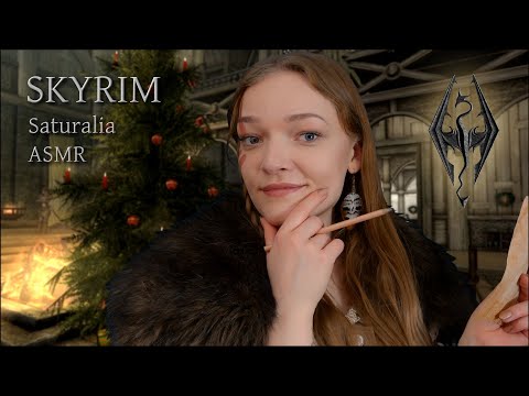 ASMR 🎄❄️ Christmas in Skyrim 🦌 Helping the Jarl with Saturalia Preparations (writing sounds)