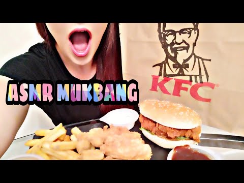 ASMR KFC MUKBANG! Fried chicken fillets, popcorn chicken+burger eating sounds😋 no talking.