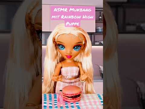 ASMR Mukbang mit Rainbow High Puppe 🍬 Barbie eating giant Macaron #asmr #sleep #tingles #mukbang