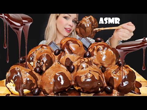 ASMR: Giant PROFITEROLE Hershey's Chocolate 프로피테롤 허쉬초코 Eating Sounds Dessert Mukbang | Oli ASMR