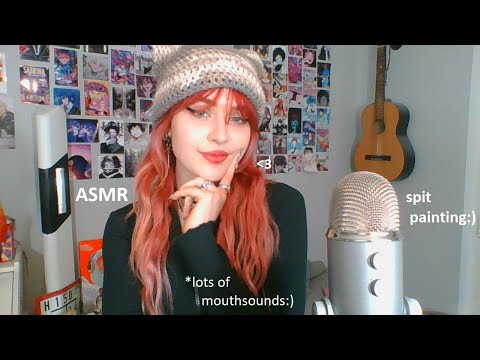 ASMR spit painting and face touching *mouthsounds*