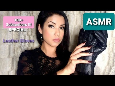 ASMR| 100 Subscribers! Leather Gloves Tingles Nail Tapping Mic Scratching