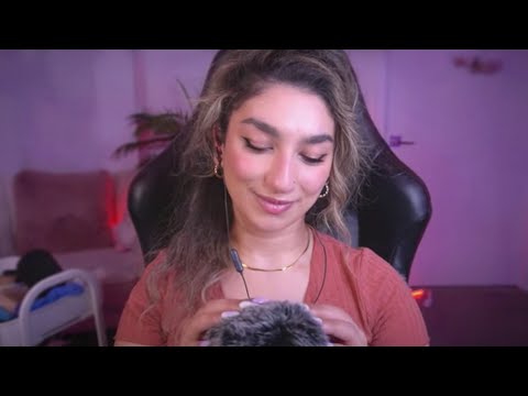 ASMR | positive affirmations, plucking, fluffy mic, kisses & face tracing (twitch stream)