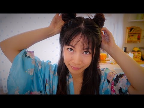 ASMR Haircut - Cutting My Bangs! Head Massage / Brushing / Scissor Sounds