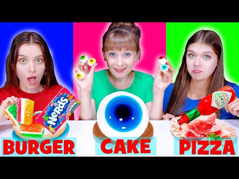 ASMR Cake VS Burger VS Pizza Food Chalenge By LiLiBu