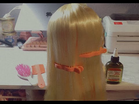 ASMR| Oiling your hair & scalp- Brushing & combing your hair- no talking, hair parting- 💆🏼‍♀️😴
