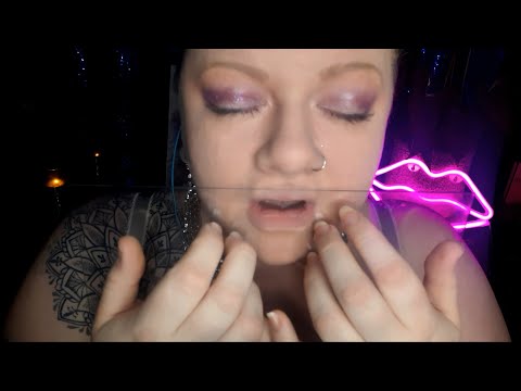 ASMR Plexiglass tapping and mouth sounds (no talking)