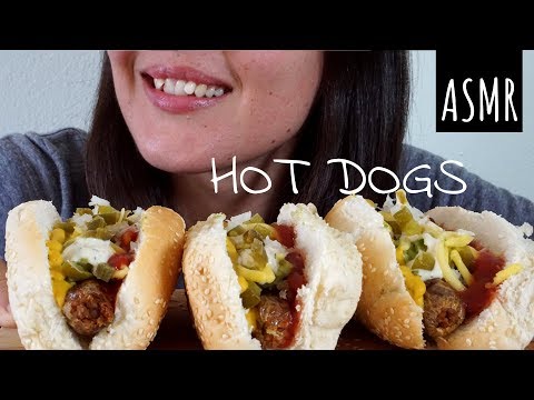 ASMR Eating Sounds: Spicy Hot Dogs (No Talking)