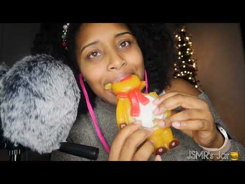 [ASMR] Eating a Whole Giant Gummy Reindeer 🦌🍭| Merry Christmas 🎄🎁