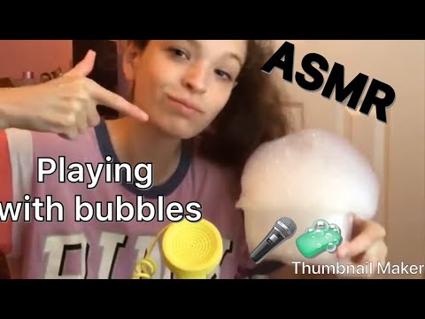 ASMR playing with bubbles(satisfying)