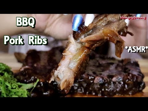 ASMR BBQ Pork Ribs Eating Sounds No Talking