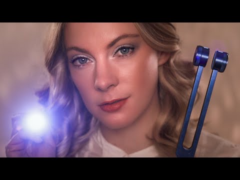 ASMR Cranial Nerve Exam in Low Light (Vision, Hearing & Focus Test, Eyes Closed Instructions)