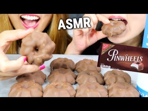 ASMR EATING CHOCOLATE FUDGE MARSHMALLOW COOKIES (PINWHEELS) | Kim&Liz ASMR