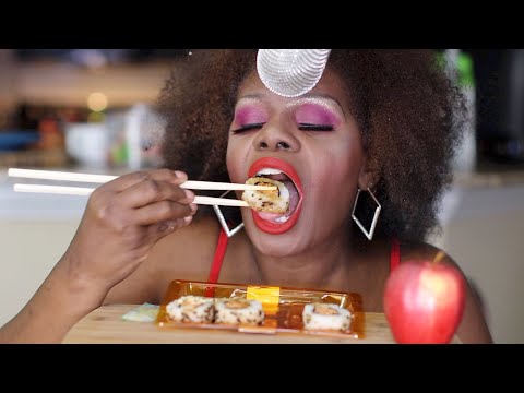 ASMR Sushi Eating Sounds Trying Traders Joe Spicy Crab Roll
