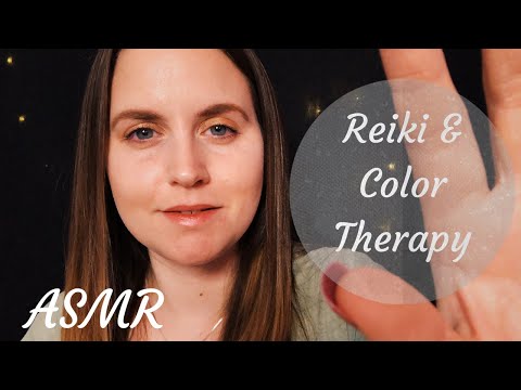 ASMR Reiki Energy Healing with Colour Therapy/Follow The Light  (Soft Speaking)