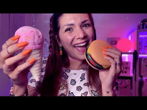 Fake Food ASMR Triggers for Sleep + Trigger Words (Ice Cream Crackle, Burger Squishy, Coconut, ...)