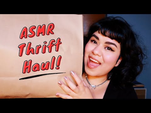 ASMR Thrift Shop Haul | Clothes Scratching, Whispering & Fabric Sounds