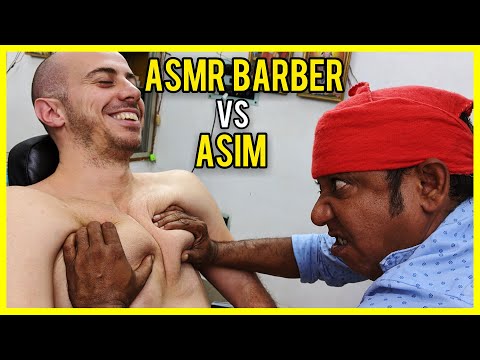 ASMR BARBER vs ASIM | HEAD and BACK MASSAGE with CRACKs and FIRE 🔥 | I'M STILL ALIVE 🤣