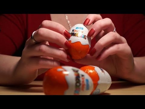 Binaural 3D ASMR/Whisper. Opening 3 Kinder Surprise Eggs READ DESCRIPTION!
