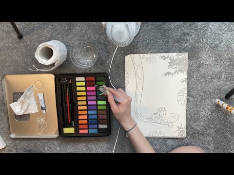 ASMR Painting with Watercolours (The Jungle Book Edition) Relax with Me!