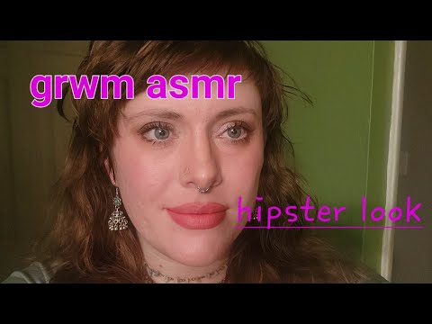 get ready with me. indie sleaze hipster makeup look asmr tutorial. grwm asmr.