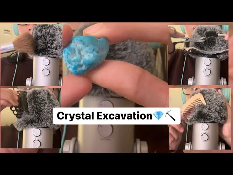 ASMR - fluffy mic triggers: crystal excavation