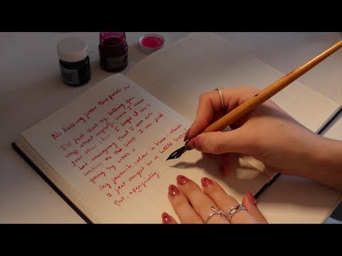 [ASMR] Scratchy writing with a calligraphy pen ✍️💫 ~ no talking past intro