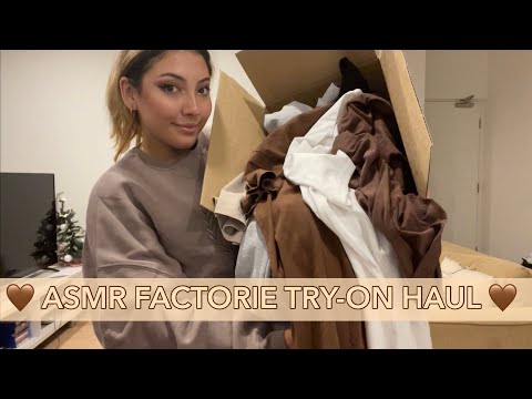 ASMR FACTORIE TRY ON HAUL! 🤎 ~comfy winter clothes~ | whispered voiceover (not sponsored)
