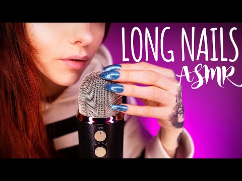 ASMR - Long Fake Nails (tapping & scratching + whispering)