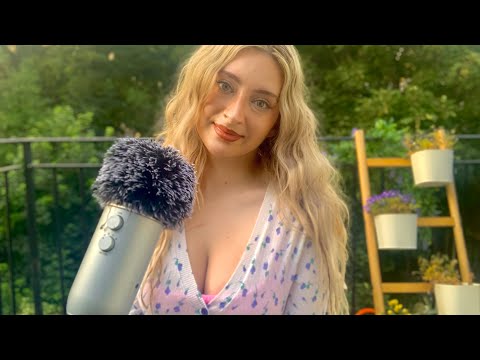 ASMR | Outside on my Balcony Again 🍃 (humming, singing, water sounds, nature, chit chat)