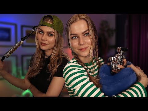 ASMR Close Up Triggers with My Sister Alisa!  Can You Guess the sounds?
