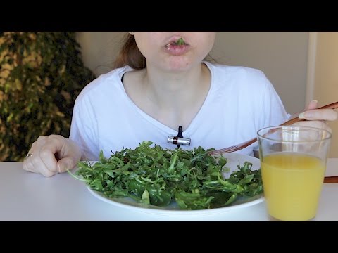 ASMR Whisper Eating Sounds | Green Spring Tomato Salad