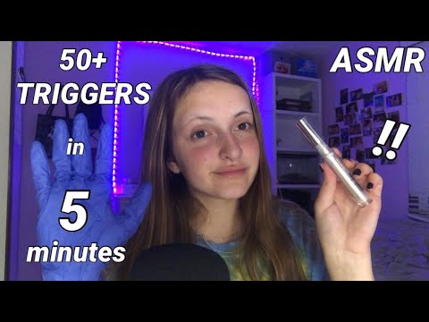 50+ Triggers in 5 MIN ASMR || Fast Tapping and Scratching