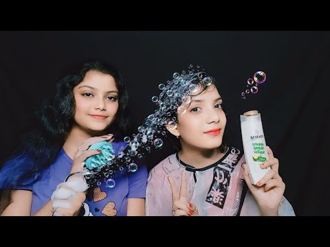 ASMR Doing My Sister Relaxing | Haircut, Shampoo wash And conditioning |💇‍♀️