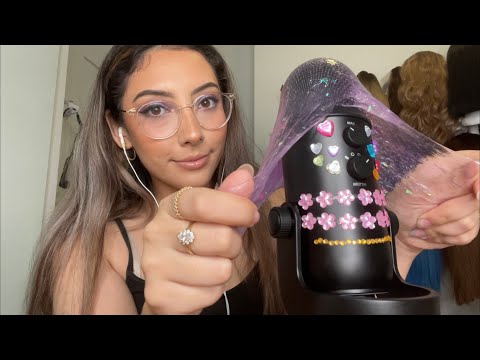 ASMR Slime on the microphone 💜 | Whispered
