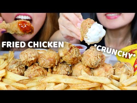 ASMR CRUNCHY FRIED CHICKEN 닭다리 치킨 리얼사운드 먹방 (NO TALKING) | Kim&Liz ASMR