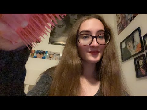 Hair brushing ASMR!! Personal attention, brush sounds, lo-fi.