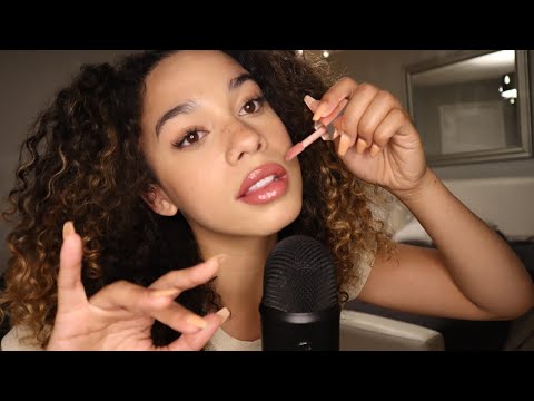 ASMR l Mouth Sounds l Hand Movements l Whispers & Applying Lipgloss