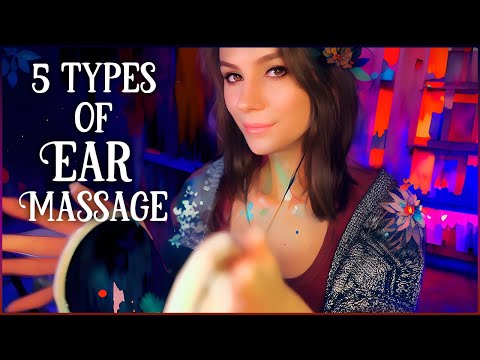 ASMR 5 types of Ear Massage for 1 Hour 💎 Massage with foam, oil, wet towel, starch and fluffy gloves