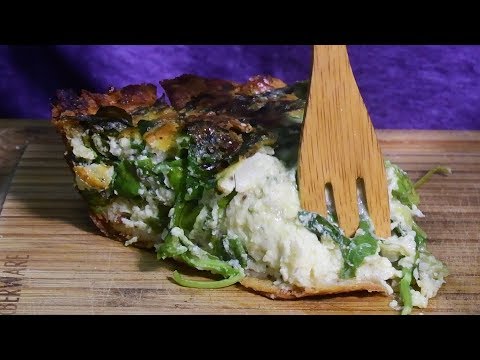 Quick Cheesy Quiche Recipe ! Arugula - Spinach - Gruyere - Chevre & More | ASMR COOKING