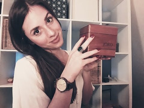 ASMR Whispered Unboxing, GIVEAWAY Jord Watches + Show and Tell - tapping, crinkling