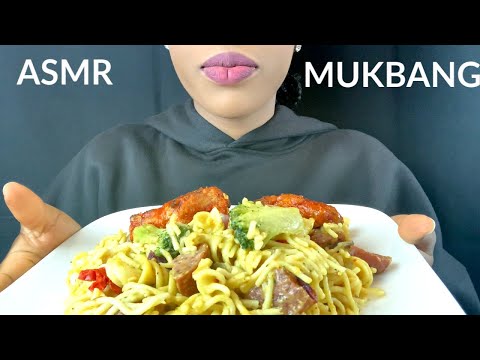 ASMR EATING HOMEMADE PASTA WITH WINGS || LOUD EATING SOUNDS and IT GETS MESSY || MESSY EATING SHOW