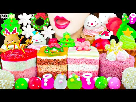 【ASMR】CHRISTMAS CAKE PARTY🎄💓MUKBANG 먹방 食べる音 EATING SOUNDS NO TALKING